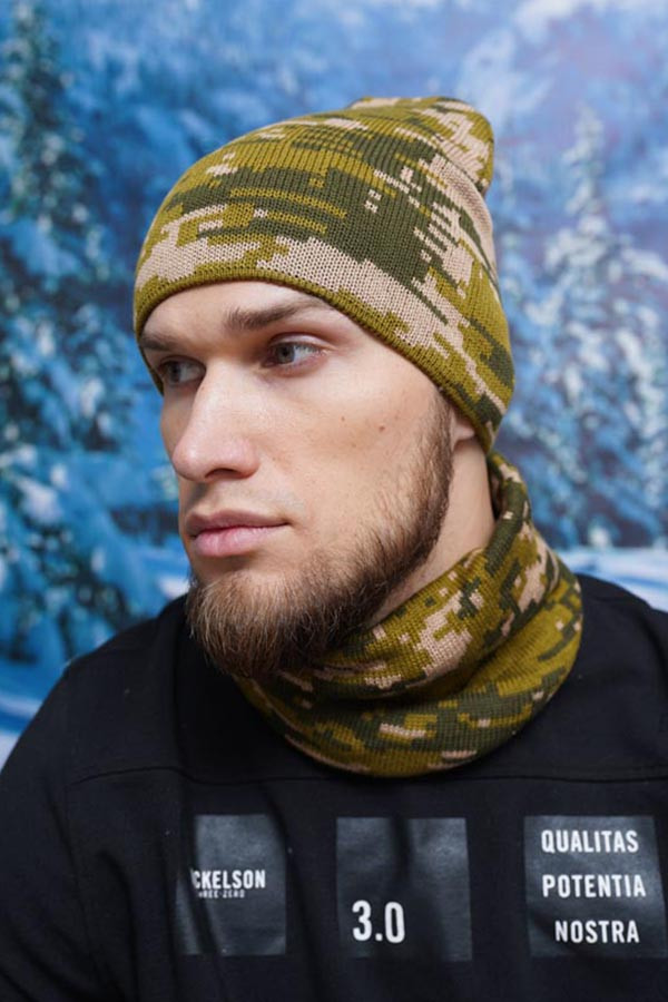 Чоловічий комплект «Піксель II» оливковий + бежевий + хакі