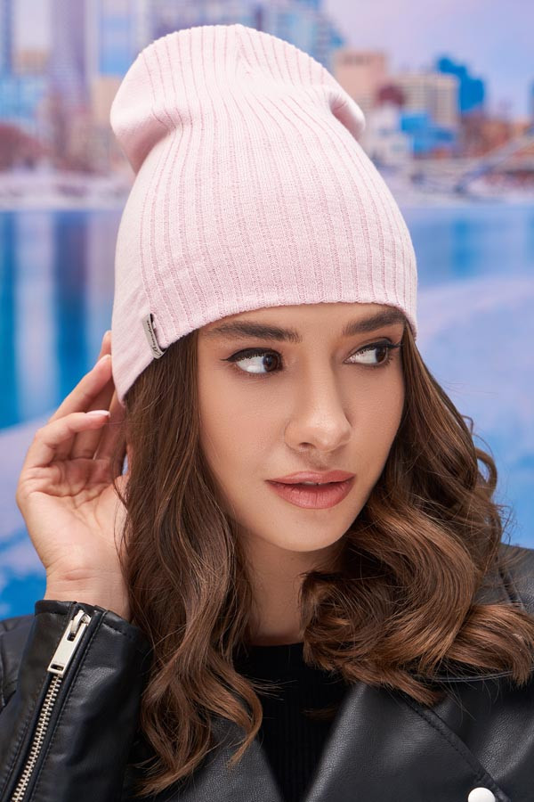 Шапка-ковпак «Ліберті» білий Світла пудра