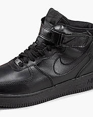 Жіночі кросівки Nike Air Force 1 Mid Black (с мехом) 315123-001, фото 4