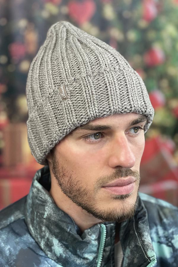 Чоловіча шапка-ковпак «Фенекс» білий темна кава