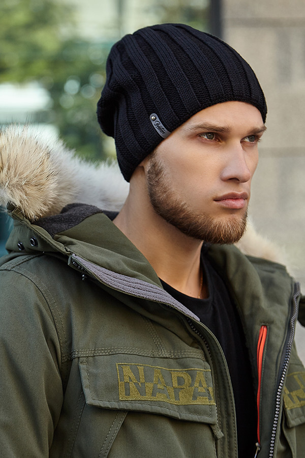 Чоловіча шапка-ковпак «Монблан» чорний