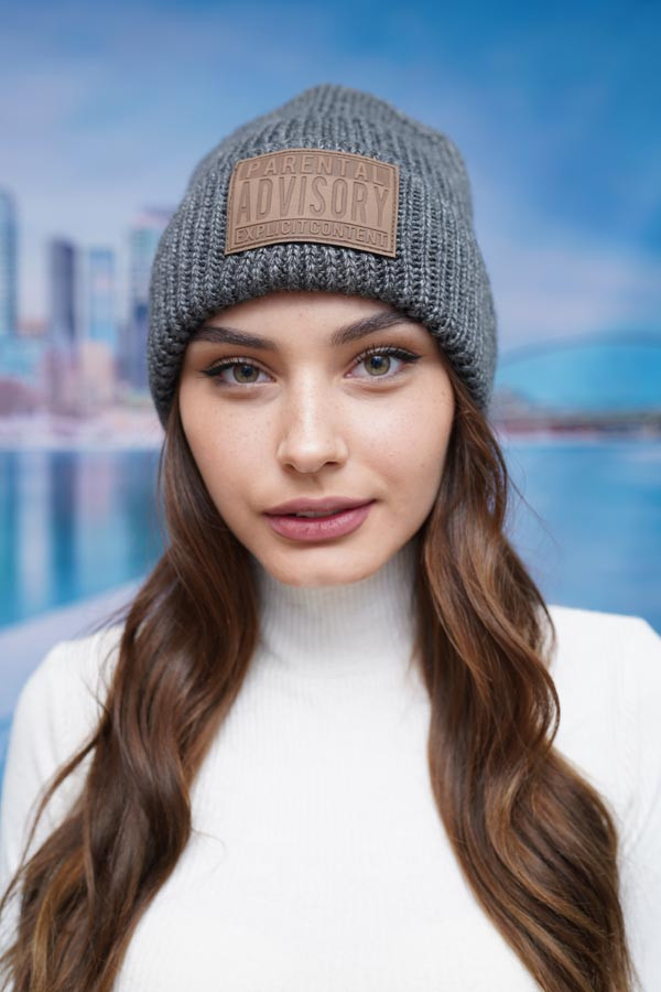 Шапка-ковпак «Бруклін» персиковий Темно-сірий