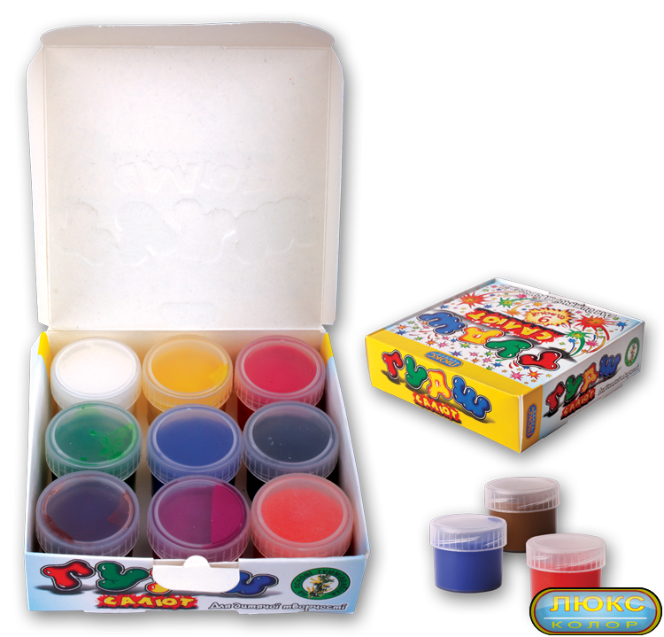 Фарби гуашеві Салют "Люкс-Колор" 9цв./25мл., фото 1