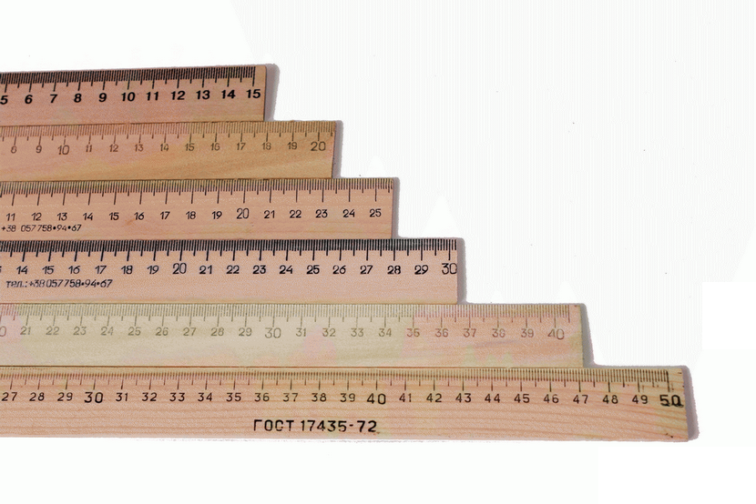 Лінійка дер.15 см "ЛЮКС КОЛОР" (Шелкографія) арт.ЛДш15, фото 1