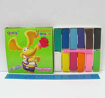 Пластилін 7707 (1124/1125) (12 цв. - 240 гр) пластиковий піддон + стек