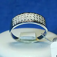 Серебряное кольцо с золотой вставкой кс 762з.нак