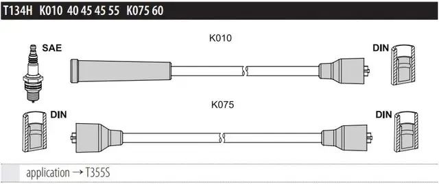Дроти запалювання Tesla T134H для ВАЗ 2101-07 напівсилікон, фото 1