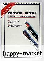 Акварельний папір B4 на спіралі "Drawing dessin" 15 аркушів/140 г.