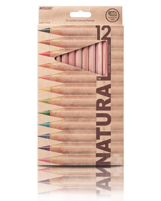 Олівці кольорові "MARCO" Natural Jumbo (12 кольорів) 6400-12CB, фото 1