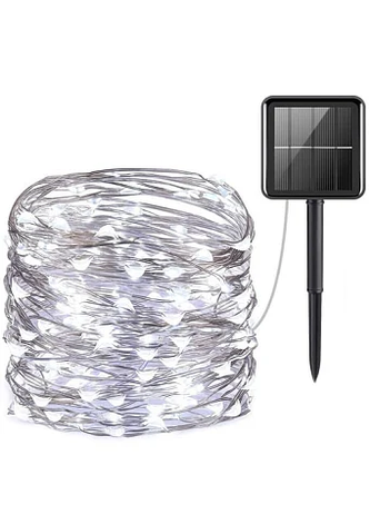Гірлянда на сонячній батареї 11 м 100LED білий знF-12-білий, фото 1