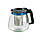 Скляний чайник для заварювання 271-S 0.8Л Прозорий з чорним чайник з фільтром, заварник для чаю, фото 4
