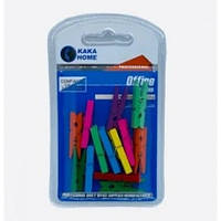 Прищіпка декоративна NoК141/2008-46 "Офісна" дерев'яна 3 см, набір 12 шт.