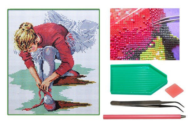 Мозаїка алмазна 5D Балерина 31*35 см. R2800, фото 1