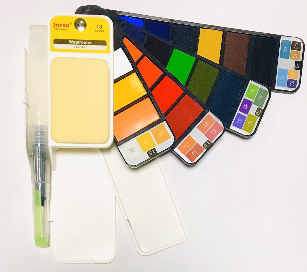 Фарба-олівець joyko акварельні 18 кв з пензликом WC-1000, фото 1