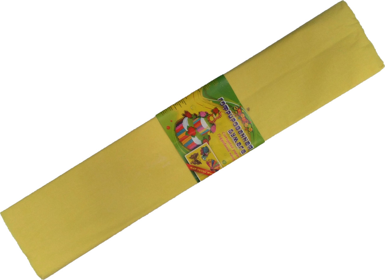 Папір креповий 7738 "Мультяшки" жовтий 50*200 см., фото 1
