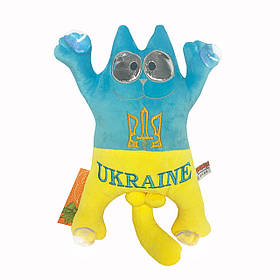 М`яка іграшка Котик  Ukraine з гербом " Слава Україні " на присосках в машину 33*24*7 см (00971-4)