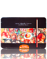 Акварельні олівці кольорові "MARCO" Renoir в металевому пеналі (48 кольорів) FineART-48TN