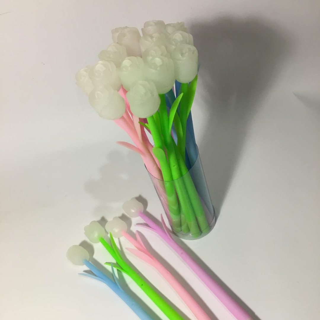 Ручка дитяча гель No1161 (772) "Роза" силікон, син. 0,5 мм (уп48) змінює колір на ультрафіолеті, фото 1