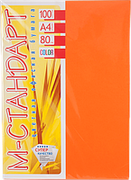 Папір A4 'М-Стандарт' ІНТЕНСИВ 240/OR43 (Orange) 100 л./80 г. Мандариновий