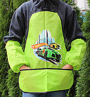 Фартух із кишенями для праці та творчості + нарукавники для хлопчика Машина Мікс 128