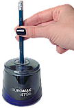 Точило No 4796 BUROMAX синє (8*7 см) електричне з живленням від батарейок, фото 3