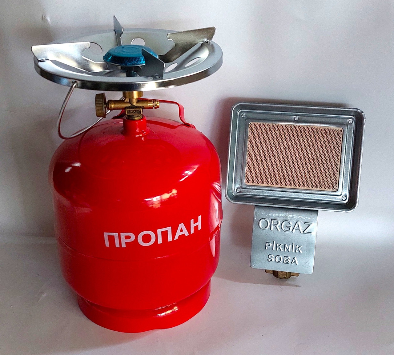 Газовий пальник-нагрівач інфрачервоного випромінювання Orgaz SB-600 з газовим балоном 8 л, фото 1