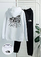 Спортивный костюм THE NORTH FACE мужской женский зимний флисовый белый Комплект ТНФ худи штаны на флисе