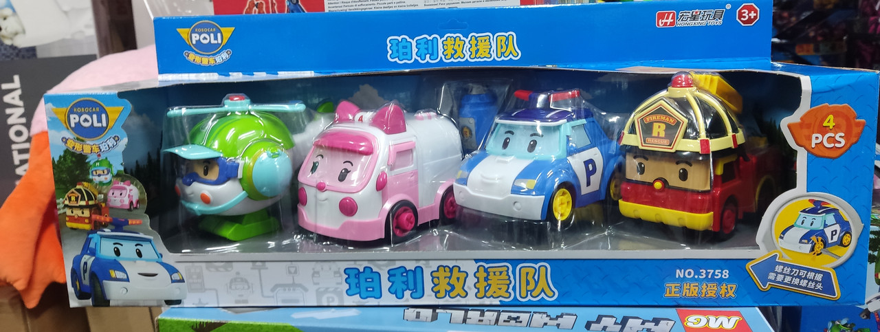Набір героїв 4 штуки Robocar Poli Робокар Поллі Розмір машинки – 10х6х10 см швидка відправка