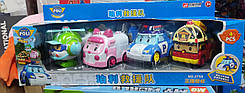 Набір героїв 4  штуки  Robocar Poli Робокар Поллі Розмір машинки – 10х6х10 см швидка відправка