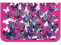 Пенал без наполнения 1 отд. и 1 отворот Butterfly внутри цветной фон+расписание 19333