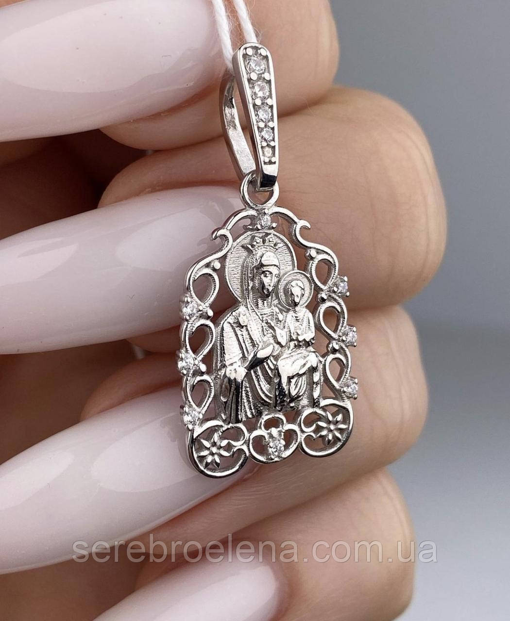 Срібна ладанка кулон родована 0915, фото 1