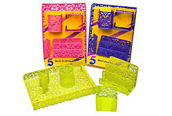 Офісний набір 2114H-2/2114H-1 "Троянди/Вензелі" з ажурного металу (5 предметів)