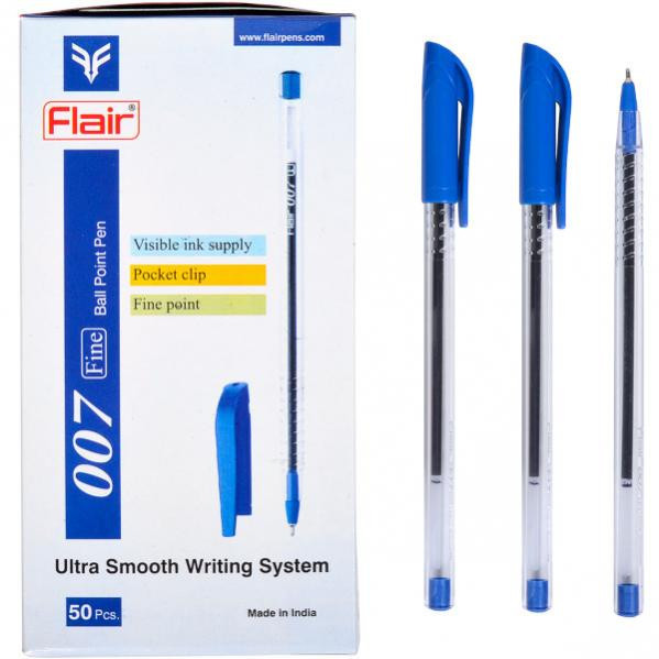 Ручка кулькова Flair "007 Ultra" (873) синя 50 уп, фото 1