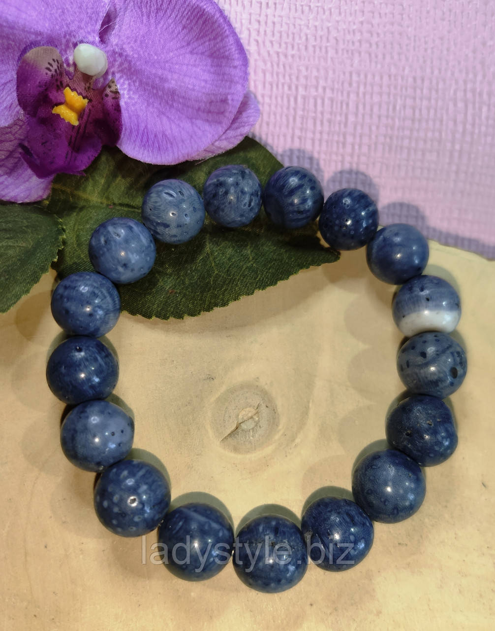 Браслет із рідкісним блакитним коралом, фото 1