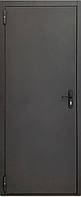 Дверь металлическая для подсобных помещений черная с ручкой