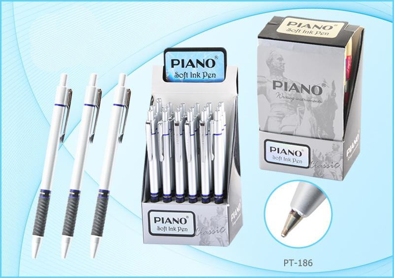 Ручка автоматична олійна Piano PT-186 синя 24уп, 1152ящ, фото 1