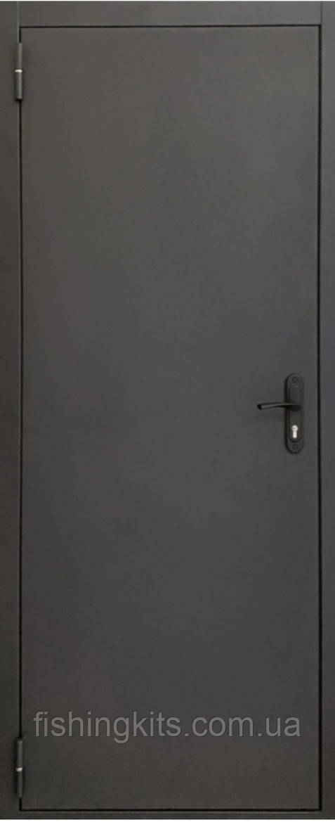 Вуличні вхідні двері з металу для офісу чорні з ручкою, вуличні вхідні двері з металу
