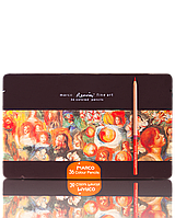 Акварельні олівці кольорові "MARCO" Renoir в металевому пеналі (36 кольорів)