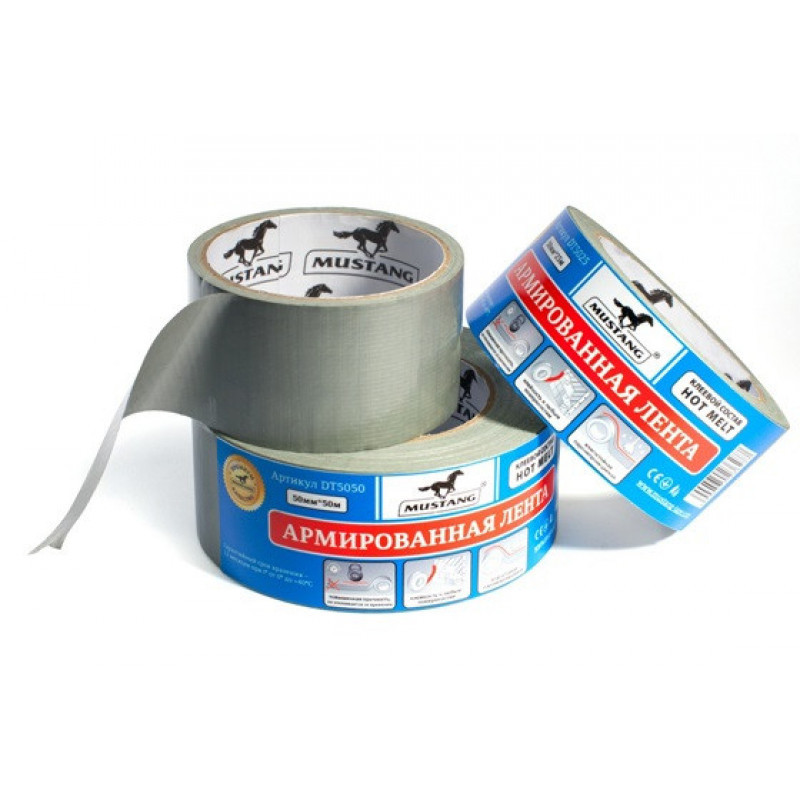 Скотч универсальный армированный  50мм * 50м MUSTANG DT5050