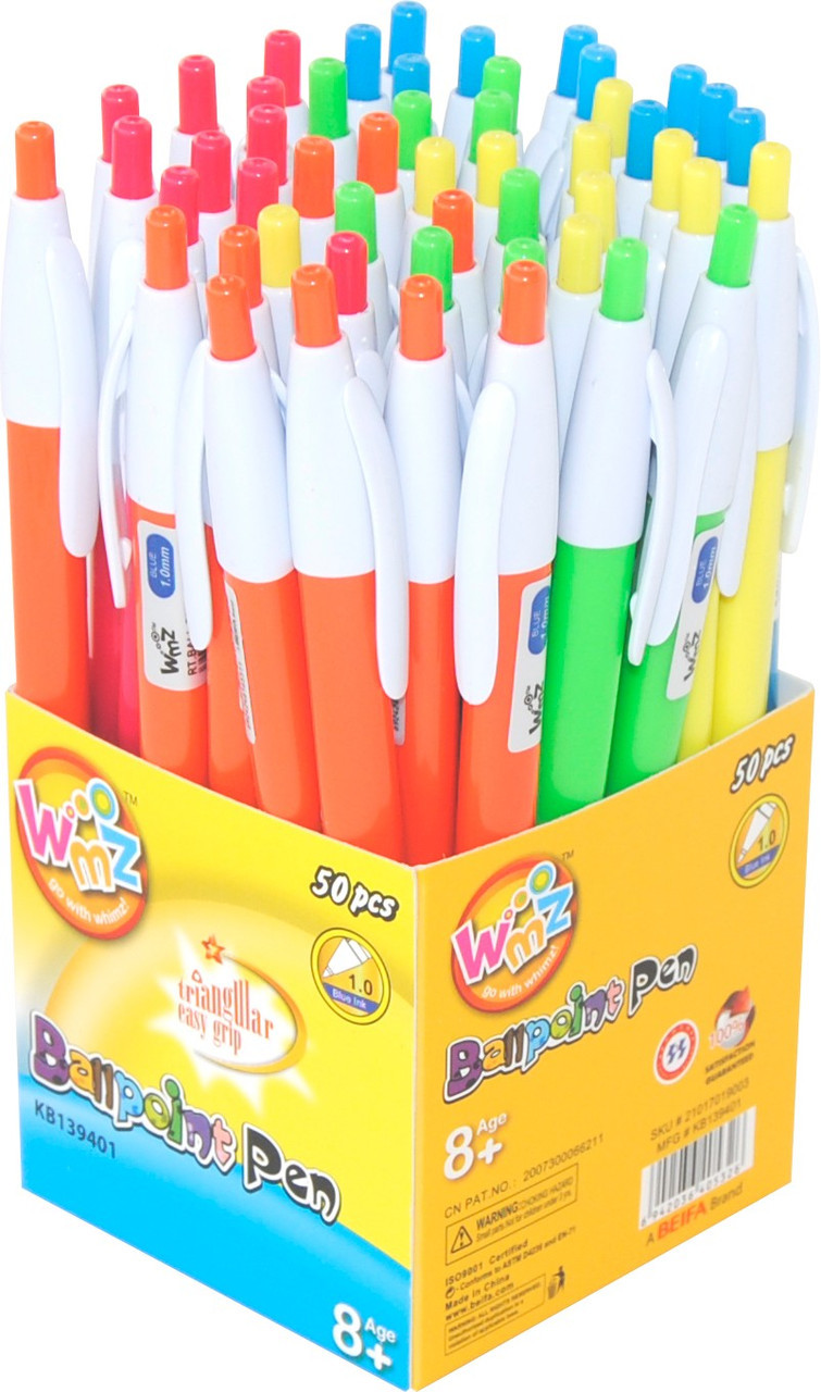 Ручка Beifa КВ139401 автоматична синя (в картонній коробці), фото 1