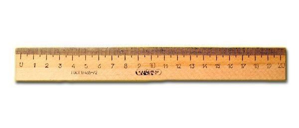 Лінійка дер.20 см "ЛЮКС КОЛОР" (Шелкографія) арт.ЛДш20, фото 1