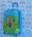 Валізи дитячі дорожні ручна поклажа якість економ Міньйон-48 см 0381-1-1, фото 8