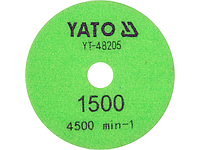 Круг шліфувальний алмазний з липучкою YATO: Ø= 100 мм, G1500, макс. 4500 об/хв, по каменю в сух/мокр