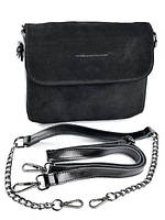 Женская замшевая сумка #UA02265 цвет Чёрный