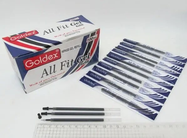 Стрижень гель Goldex Glow gel metalic #894 1.0mm, 131mm СЕРЕБРО уп-100 шт., фото 1