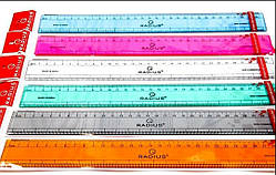 Лінійка 30 см. RADIUS прозора, пластик 4 кольори