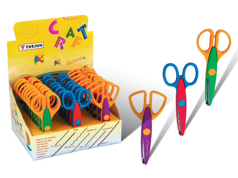 Ножиці дитячі "YueJun" з фігурними лезами (14 см.) 28003/28004/28008, фото 1