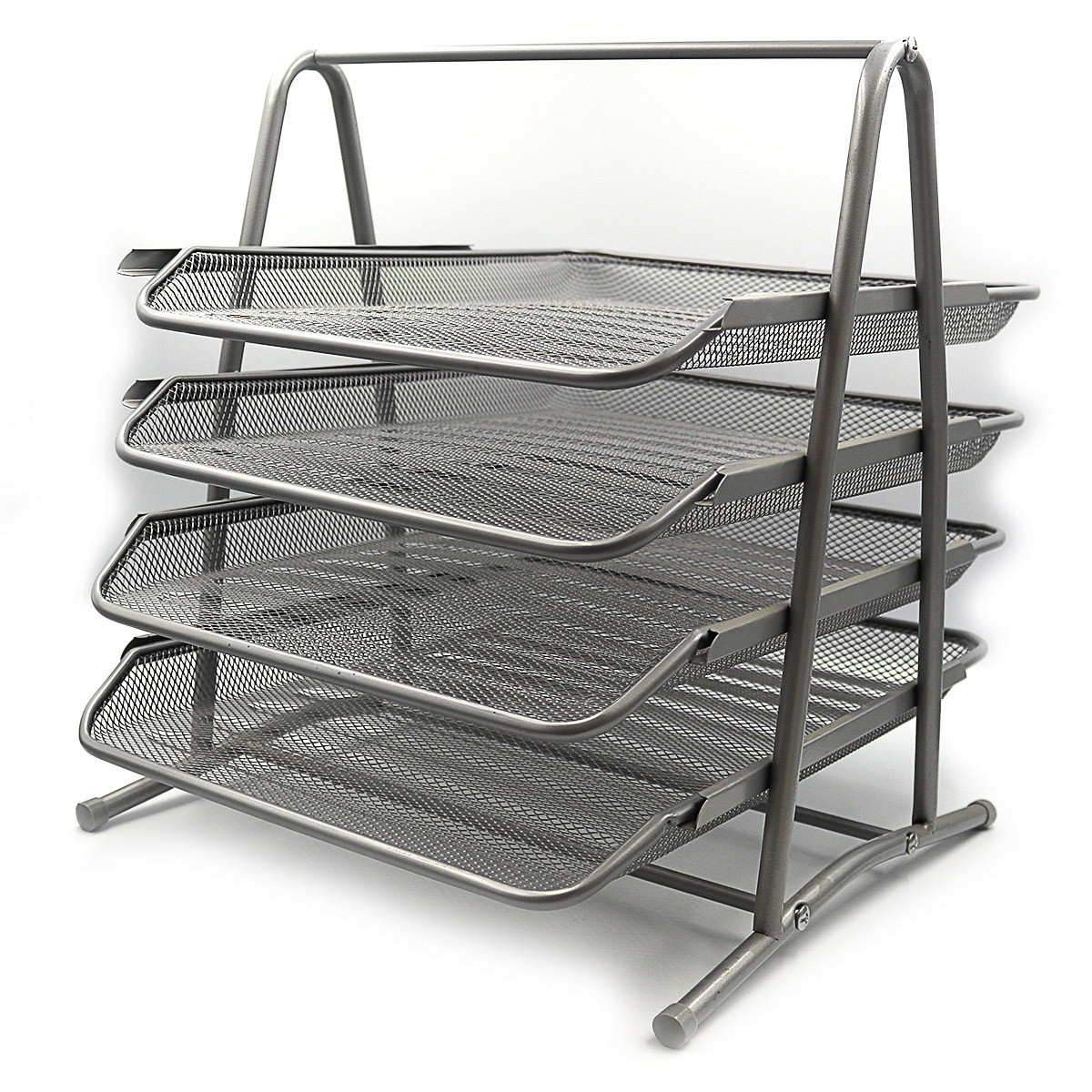 Лоток металевий сітка 4-й горизонтальний No1086S СЕРЕБРО, фото 1