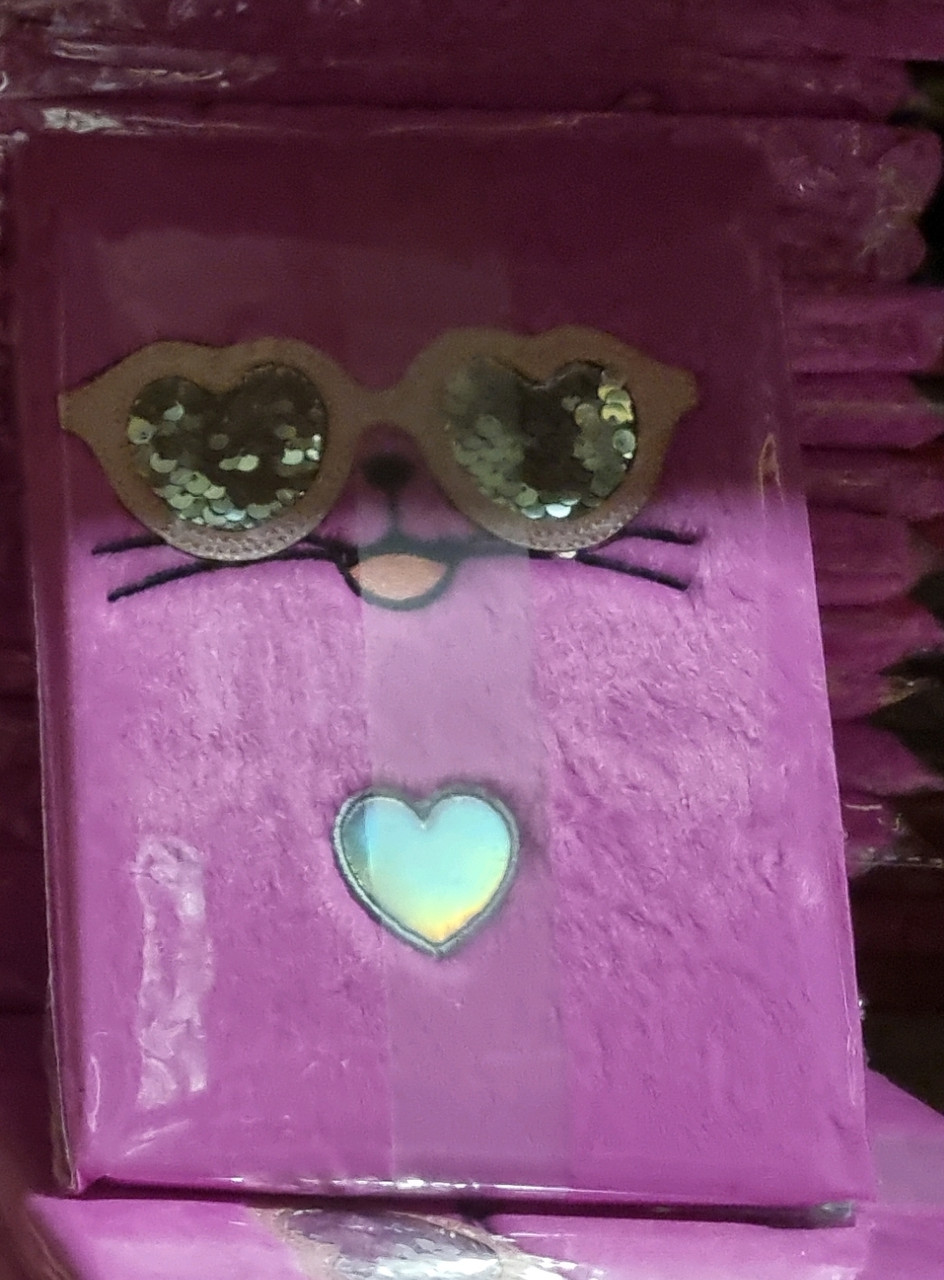 Блокнот дитячий А5 хутряний No4040 "Кішка" у лінію, 80 л, мікс, фото 1