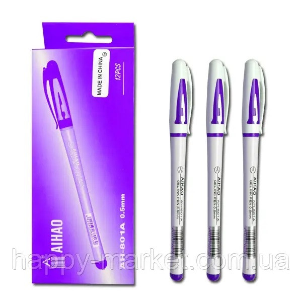 Ручка глеєва Aihao AH801A фіолетова 12уп,144бл,1728ящ оригінал, фото 1